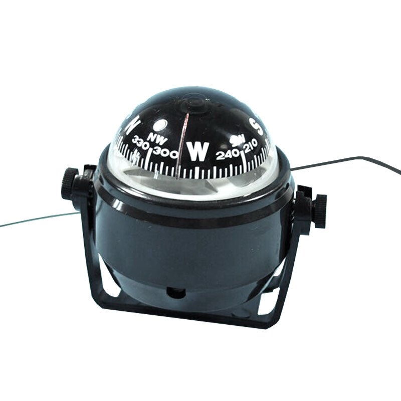Boat Black Multifunctional Navigation Bracket Digital Compass ABS Waterproof