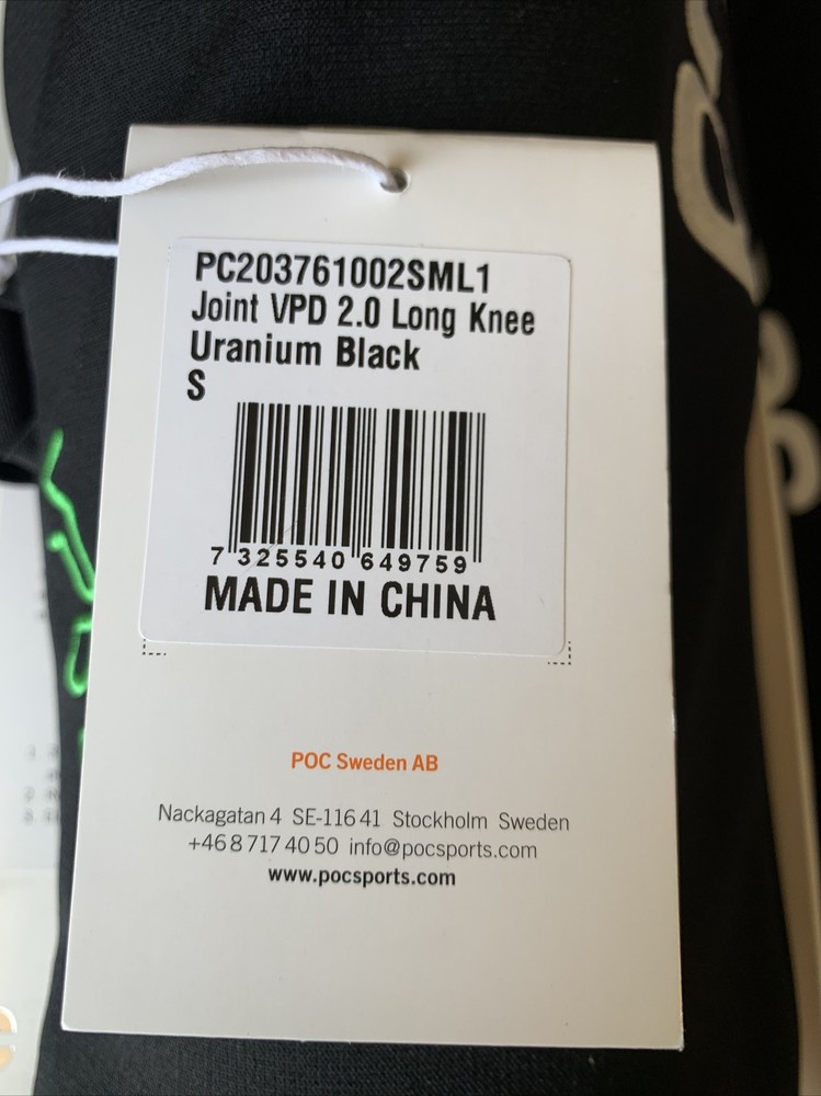 POC Joint VPD 2.0 Uranium Black Protective Long Knee Guard Pads PC203761002SML1