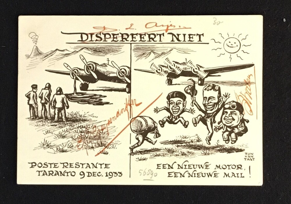 NETHERLANDS 1933 SPEC CARD TARANTO =PANDER -POSTJAGER= MOTOR BROKEN = @3