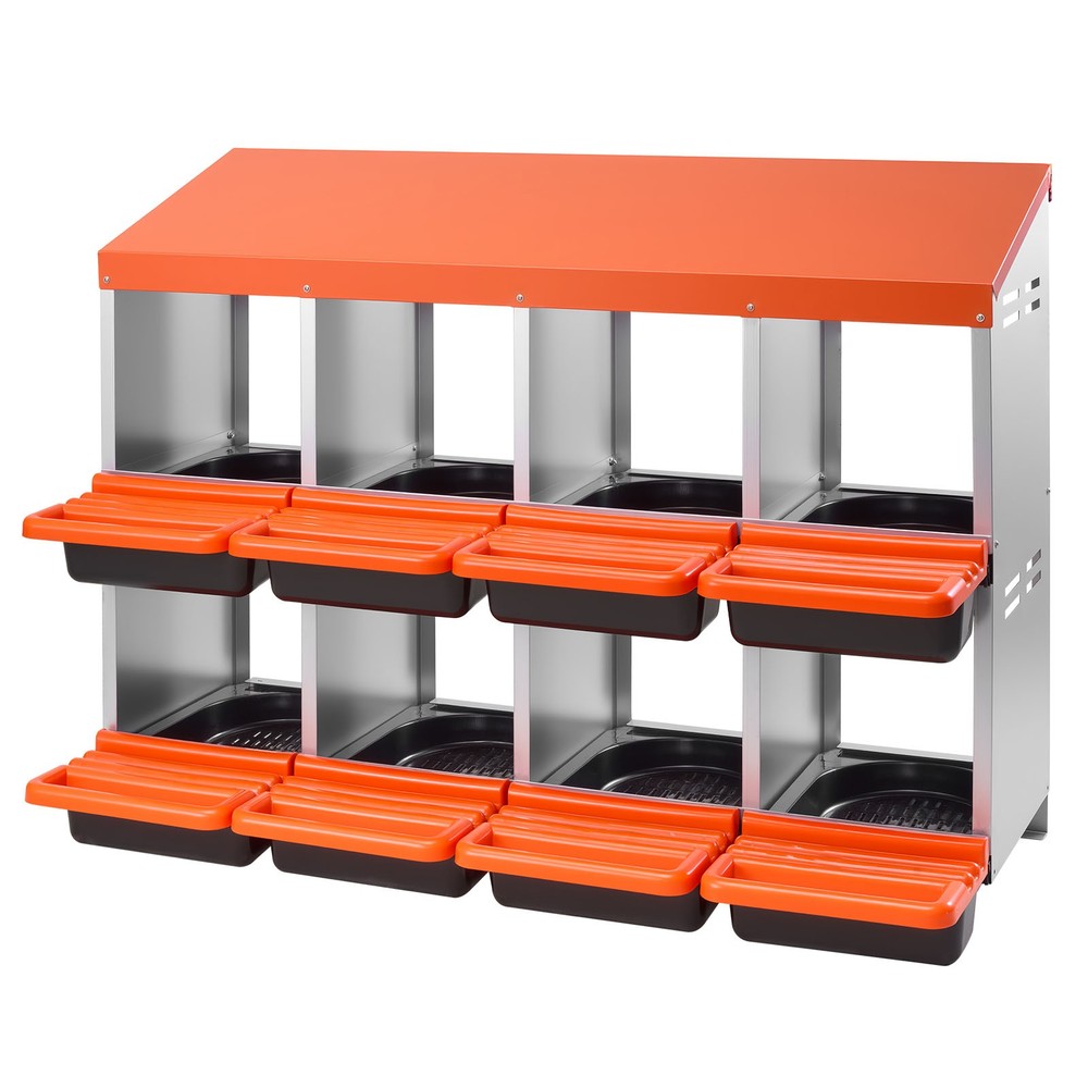 Uimoso 2-Tier Chicken Nesting Box with 8 Compartments for Egg Collection