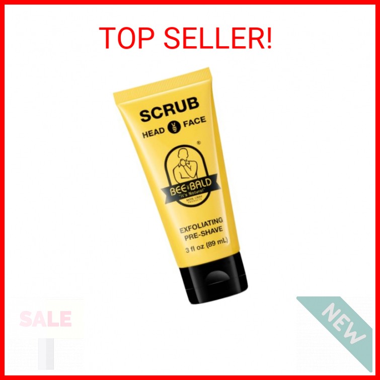 Bee Bald SCRUB Exfoliating Pre-Shave for Deep Cleans & Removing Pore Clogging Di