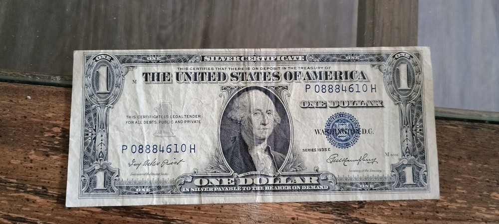 1935E RARE ERROR CUT DOLLAR BILL SILVER CERTIFICATE