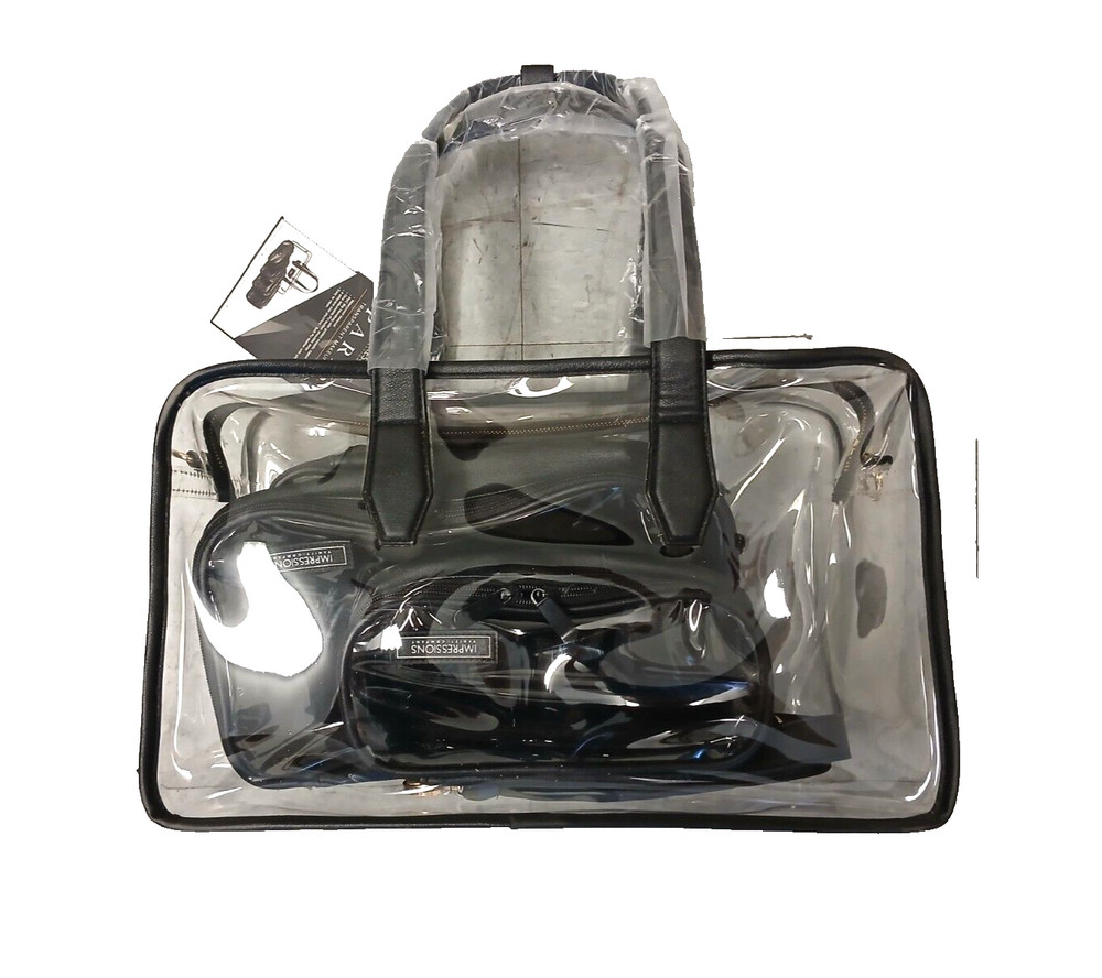 IMPRESSIONS Paris Transparent Makeup Case, Adjustable Strap, 5-Piece Set