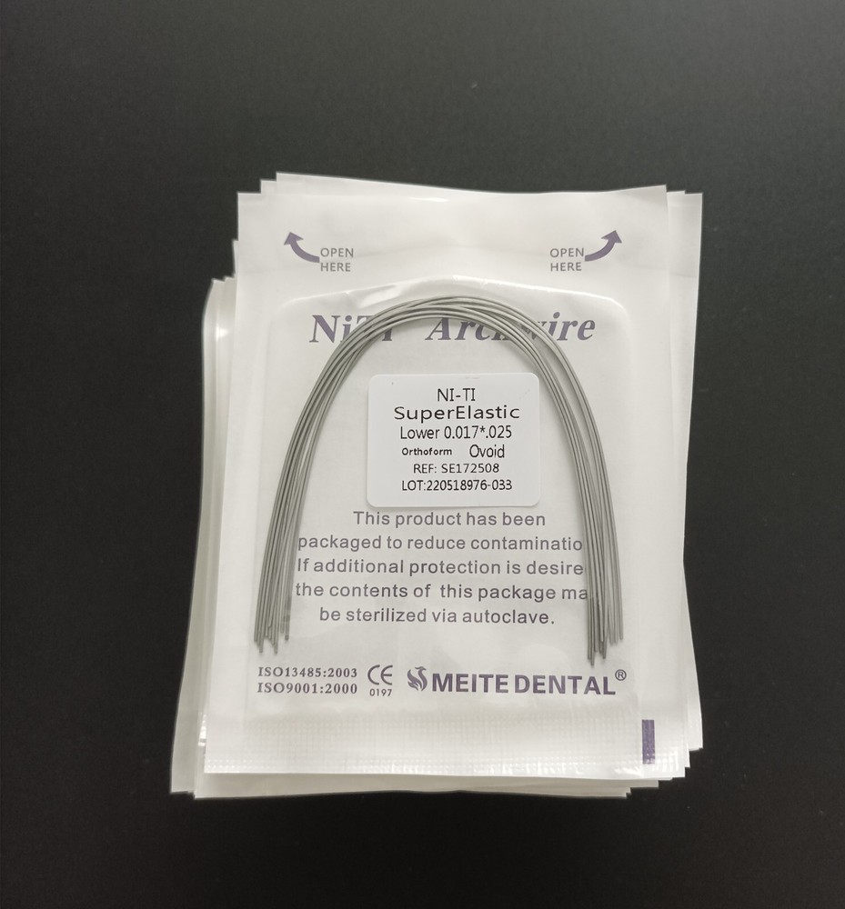 Dental Orthodontic Super Elastic Niti Arch Wires Rectangular Wire Ovoid Form