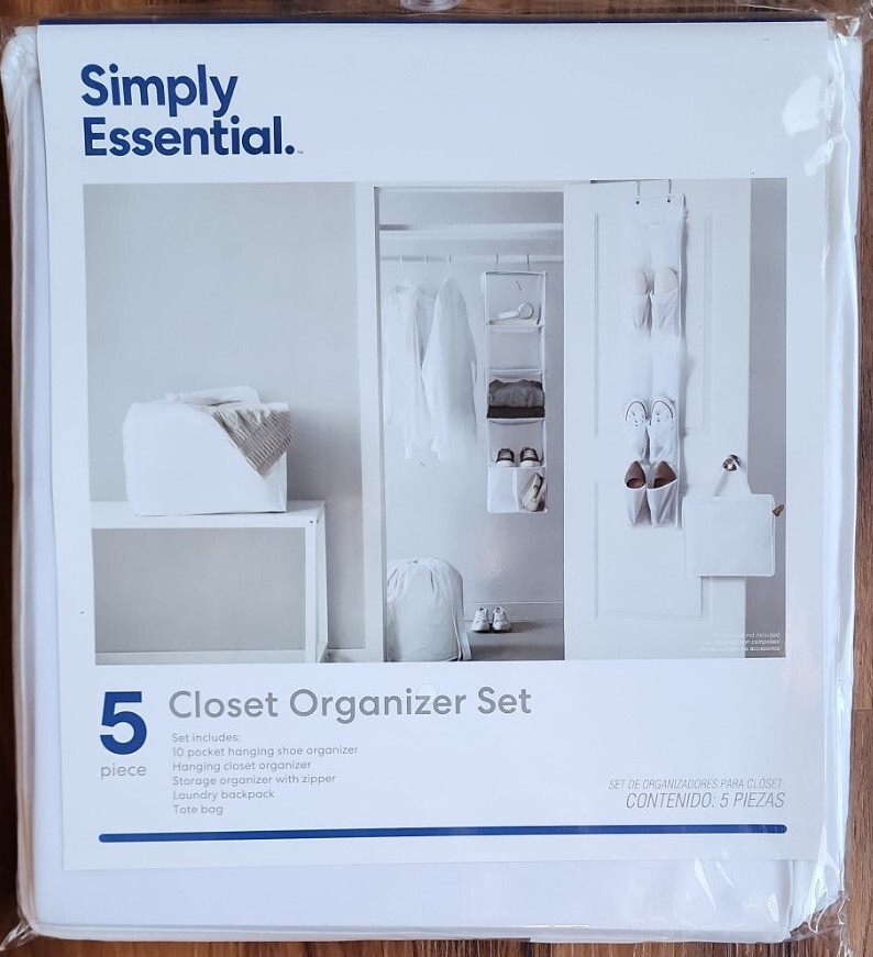 Simply Essential ~ Five (5) Piece ~ Fabric ~ Closet Organizer Set ~ WHITE