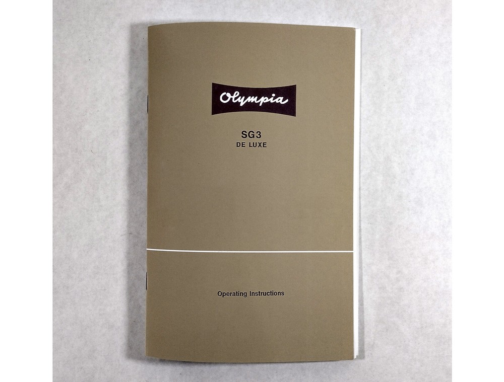 Olympia SG3 DeLuxe Typewriter User Instruction Manual
