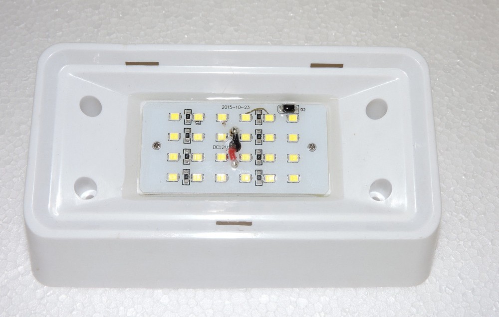 RV 12V LED Exterior Porch Utility Light - Clear & Amber Lenses (White)