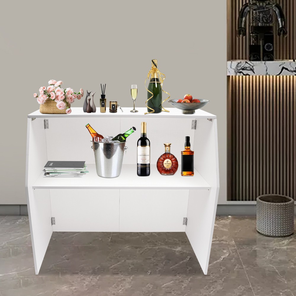 Foldable Bar Portable Event Bar Rectangular Portable Bar Cabinet Free-standing