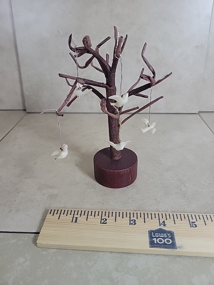 Bare Branch Tree for Christmas with 6 white Doves