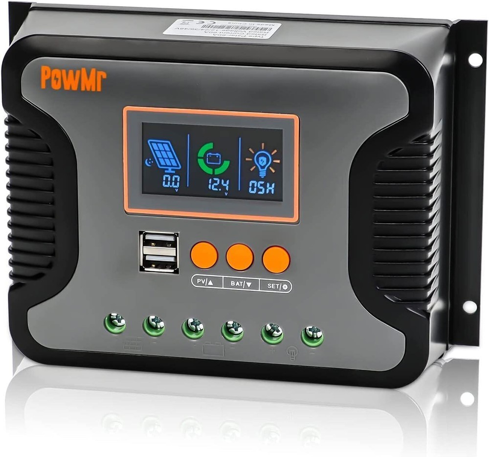 12V/24V/48V 30-80A PWM Solar Charge Controller Panel Battery Regulator Dual USB