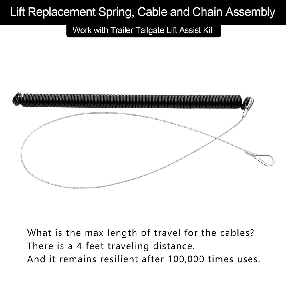 Trailer Tailgate Lift Assist Spring Cable Kit for Gorilla-Lift Trailer Spring