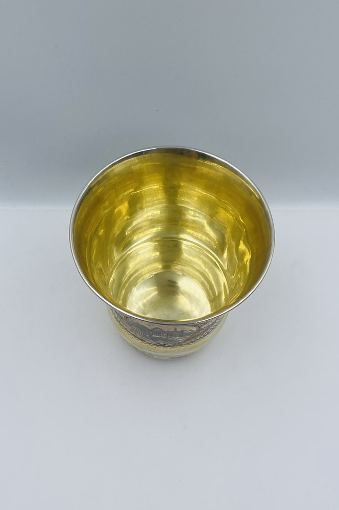Russian Antique 84 Sterling Silver Niello Cup