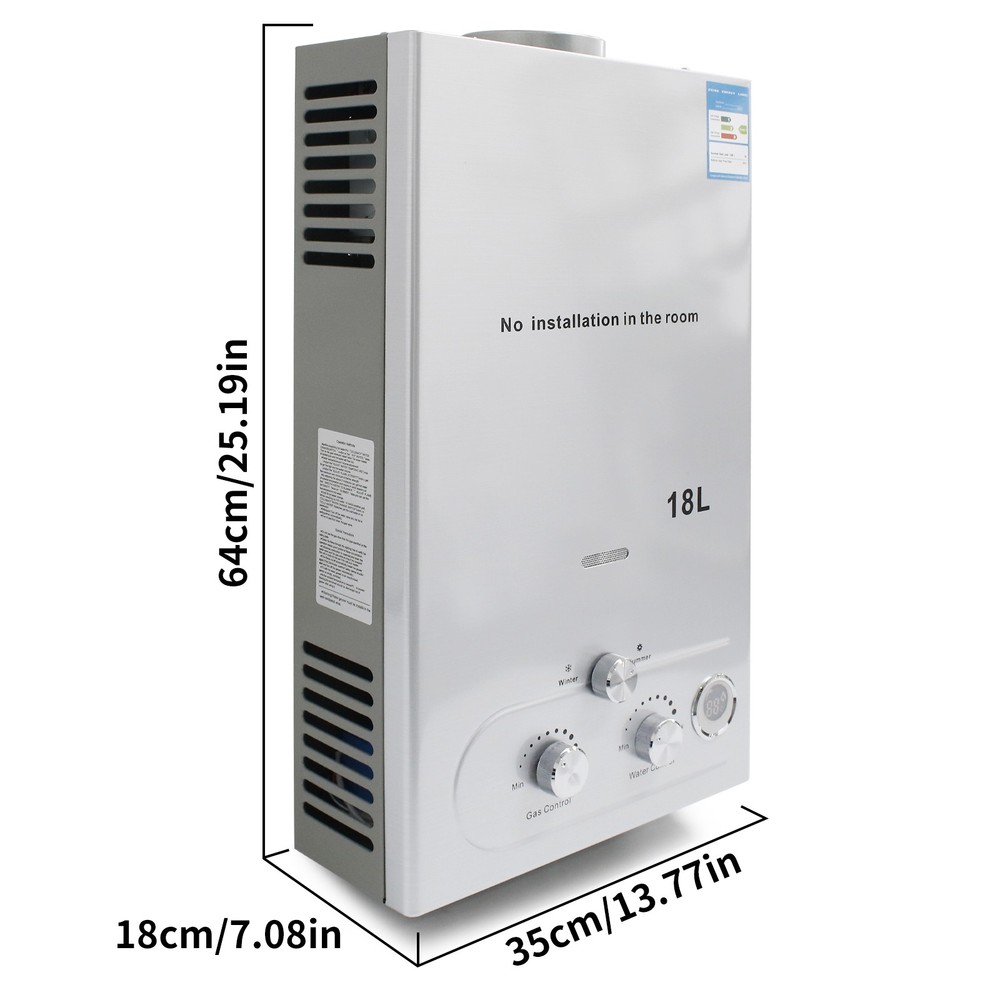 18L 5GPM LPG Propane Gas Hot Water Heater Tankless On-Demand Instant Boiler 36KW