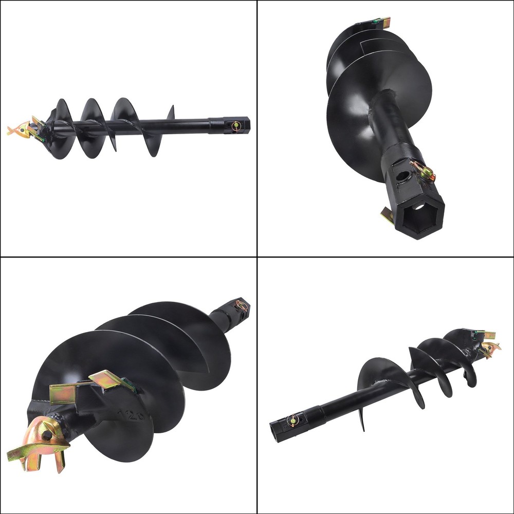 Attachments 12" x 48" Auger Bit for Post Hole Digger, 2" Hex Connect