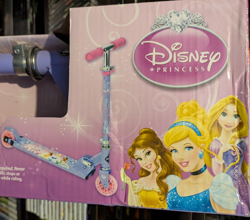 Huffy Disney Princess Folding Inline Kick Scooter New