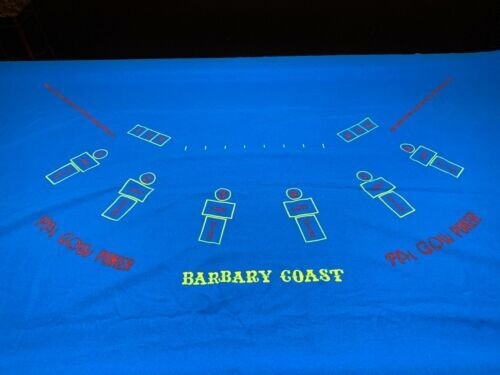 Full Size Blue Pai Gow Poker Cloth - DIMENSIONS INCLUDED