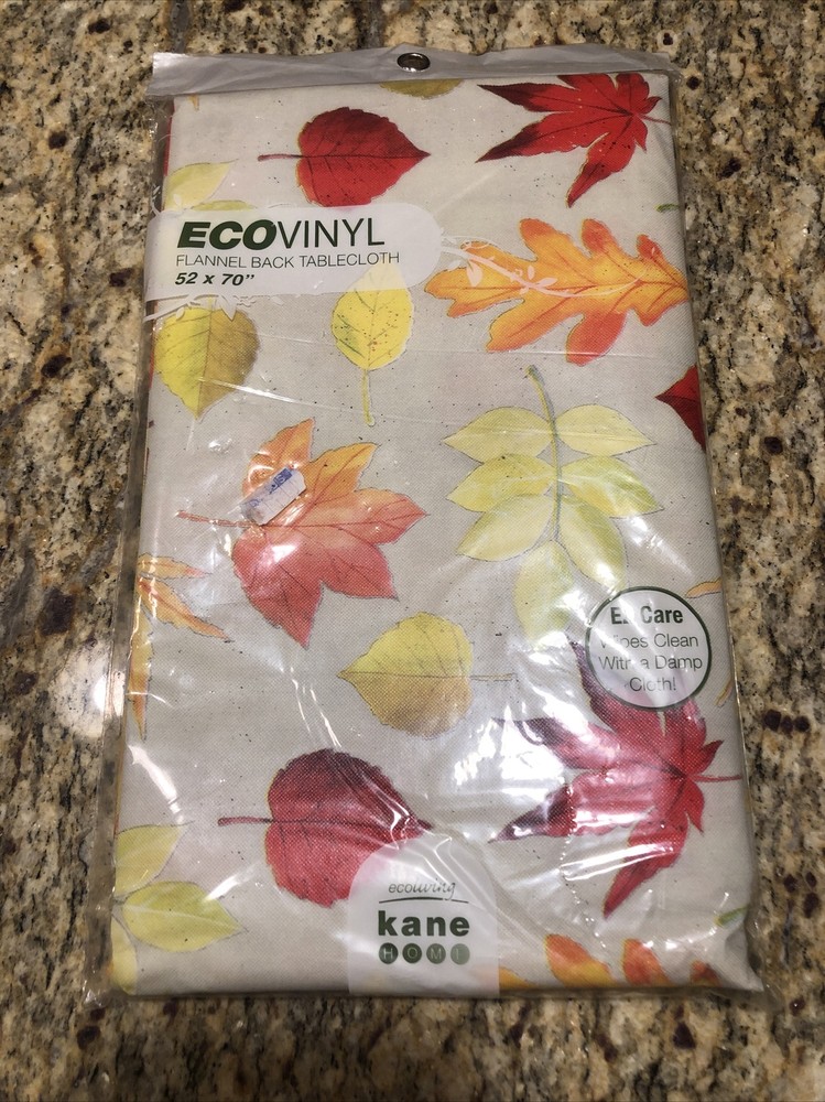 Eco Vinyl Fall Leaves Tablecloth New