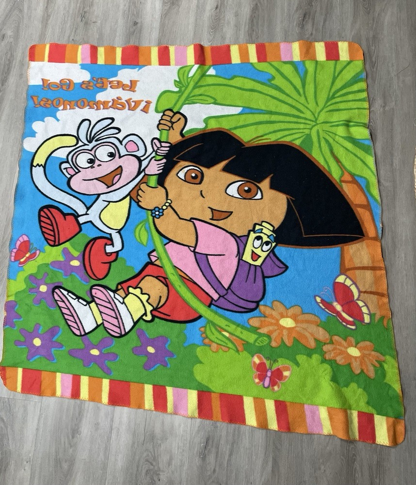 Dora the Explorer Plush Throw Blanket Boots Nickelodeon 45x45