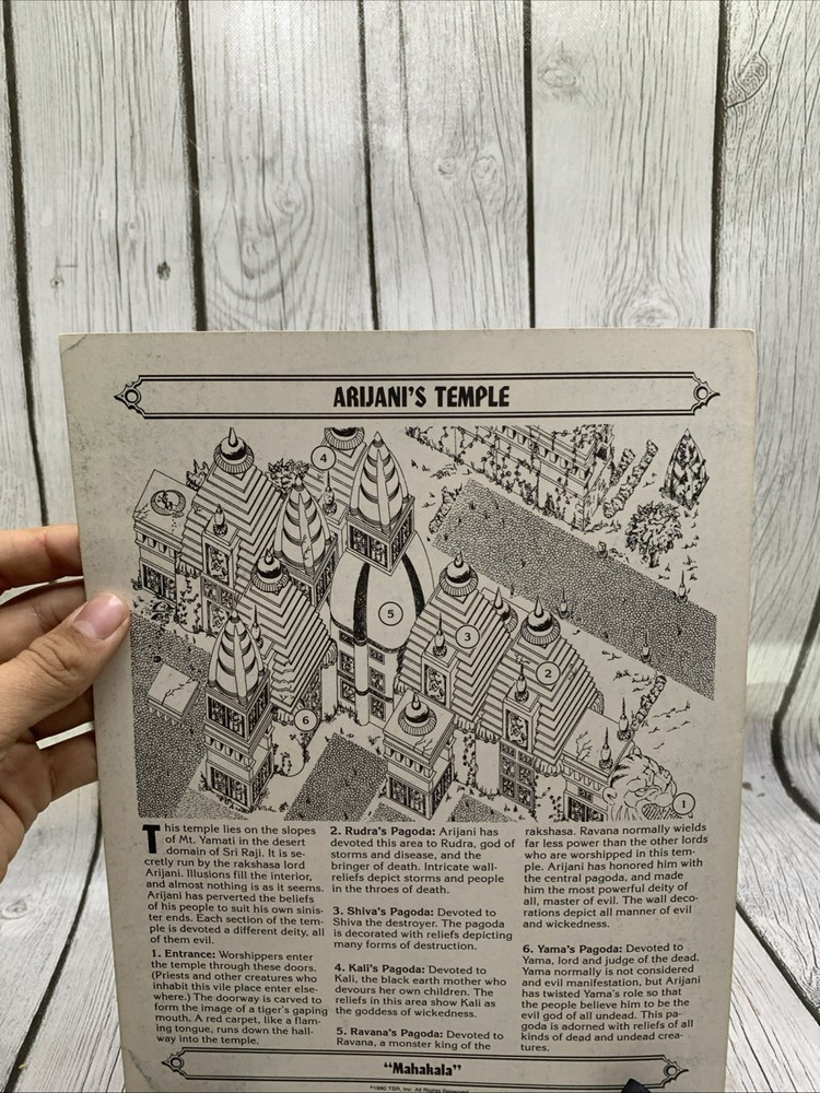 D&D Arigani’s Temple Map/Guide 1990 TSR