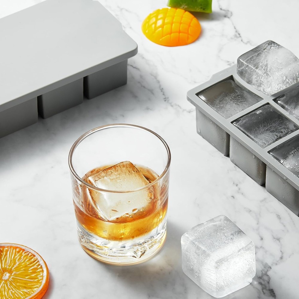 Stackable Ice Cube Trays with Lid - Perfect for Whiskey & Soup Prep - 2 Pack