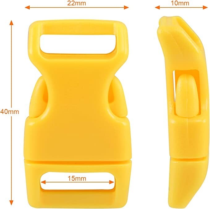 12 Colors 5/8" Curved Plastic Side Release Buckles 60 Pack