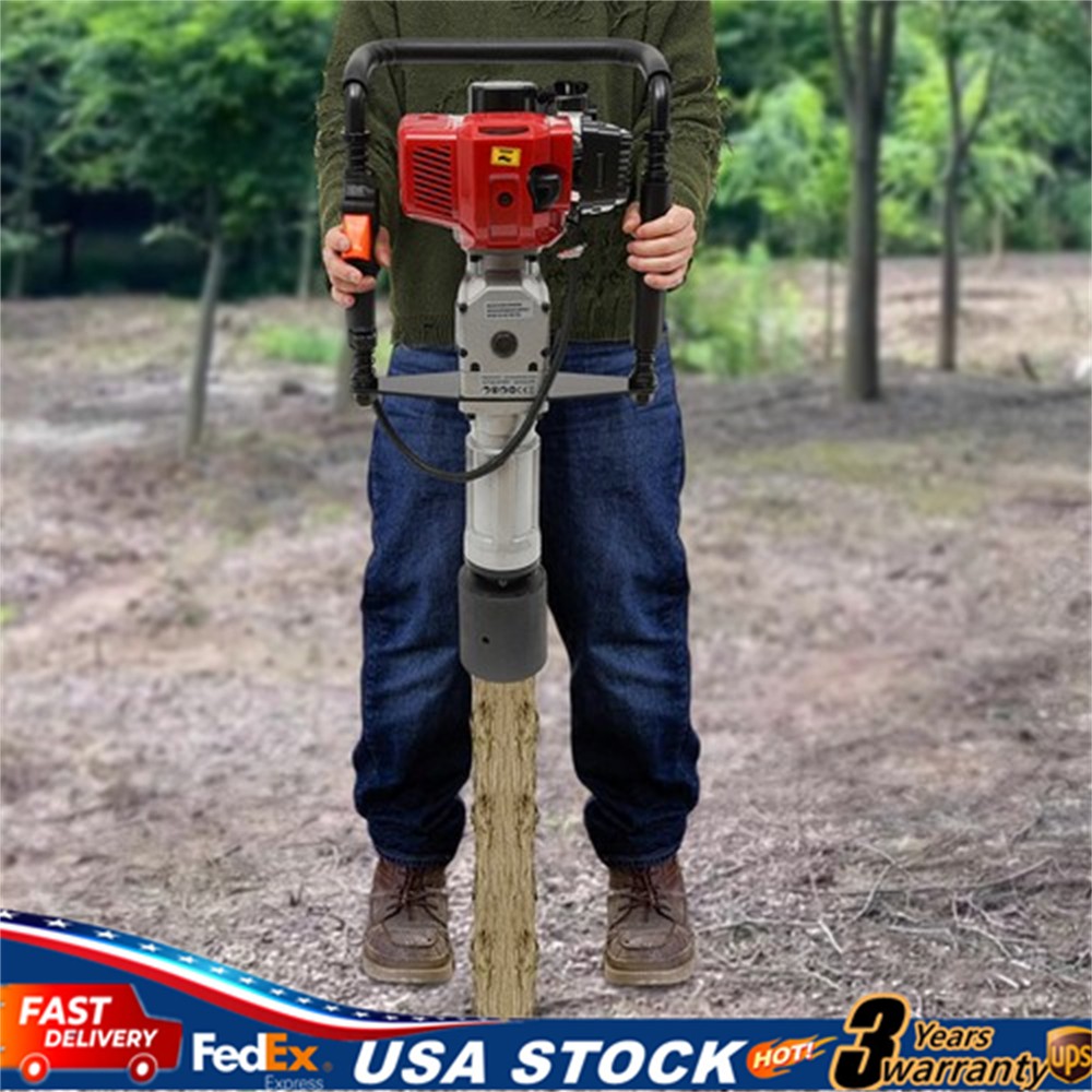 Mixed Oil Powered Pile Driver 52 CC Post Driver Two Stroke Post Driver Air Cool