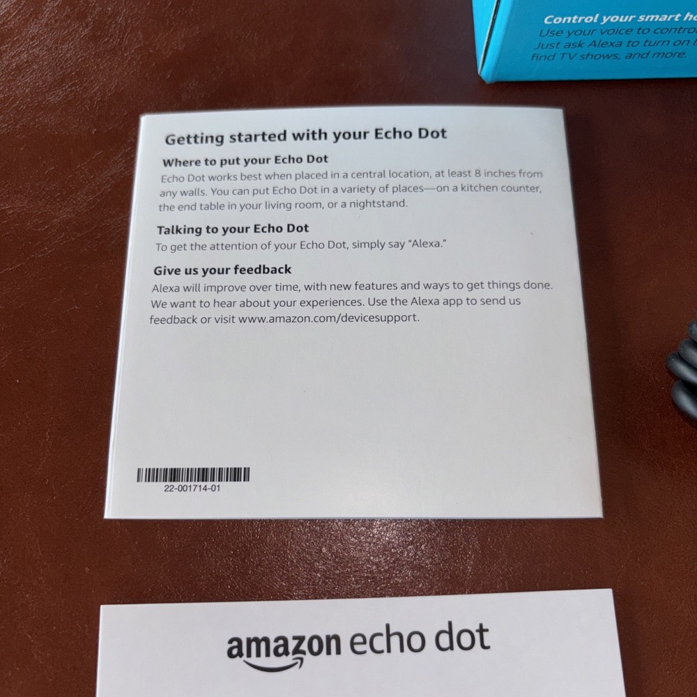 Amazon Echo Dot (3rd Generation) Smart Speaker - Charcoal - NEW- Open Box