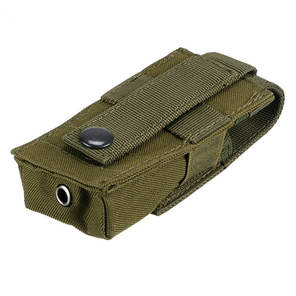 Green Tactical Molle Flashlight Holder Holster Flashlight Pouch Torch Carry Case