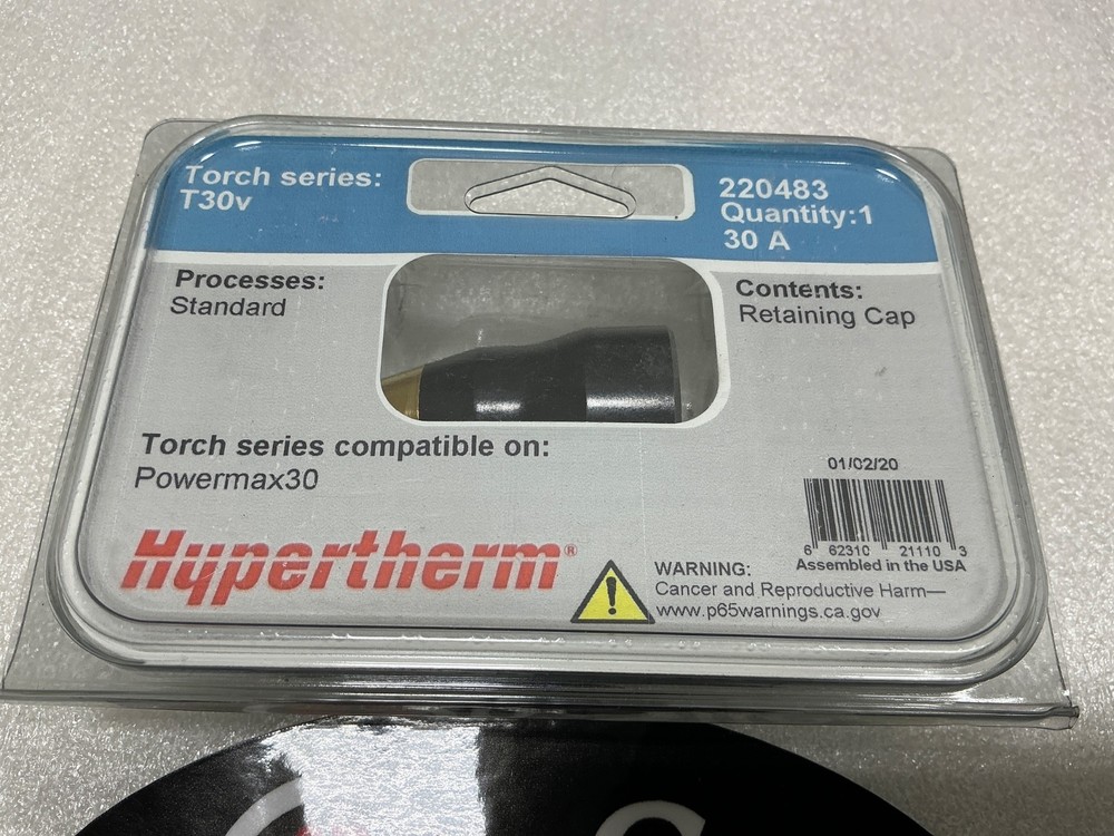 HYPERTHERM 220483 PLASMA CUTTER RETAINING CAP TORCH SERIES T30V