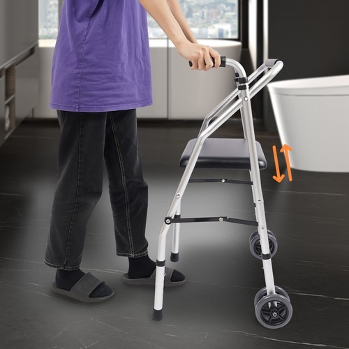 Adjustable Height Walker Folding Walker Floorstanding Foldable Chair 48-58cm