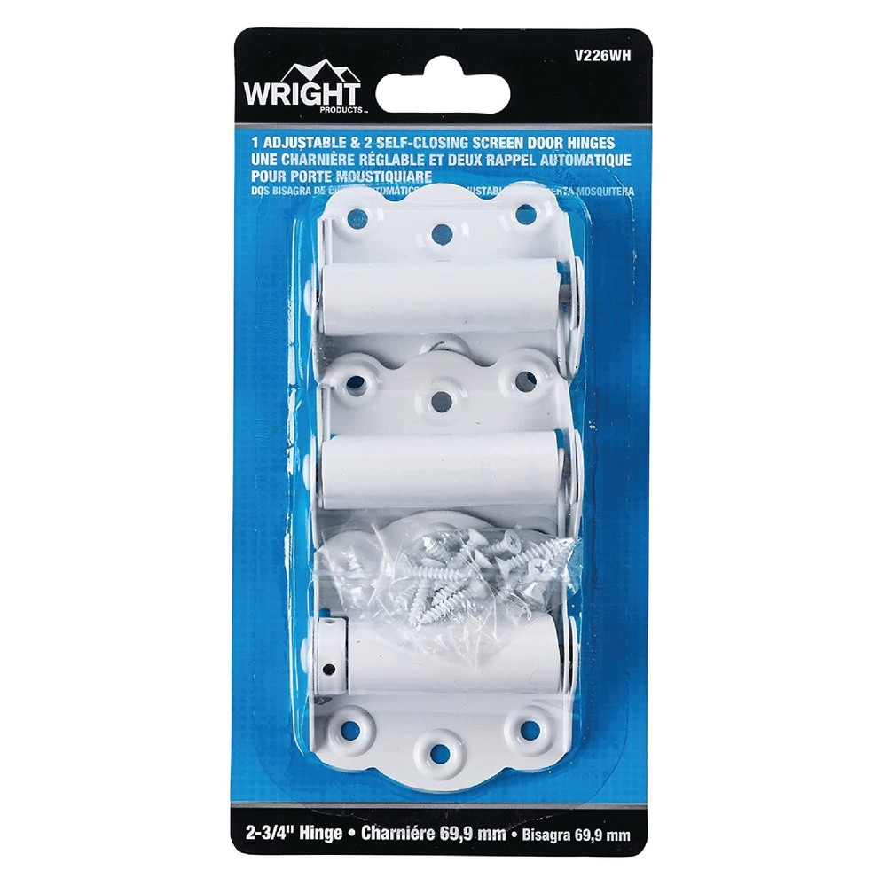 Wright Products V226WH Spring Loaded Door 2PK Self Closing Hinge, White