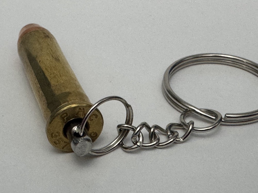357 Magnum Bullet Key Chain / Zipper Pull (Brass)