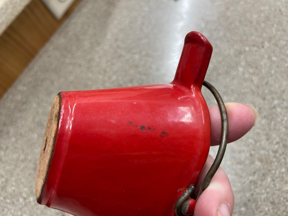Red Coated Cast Iron Cool Bucket Ashtray