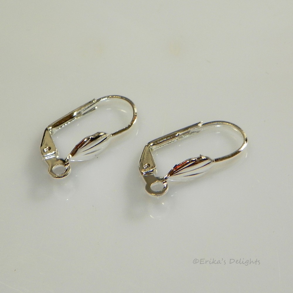 Silver Plated Shell Design Leverbacks 19x10mm (4 Pairs)