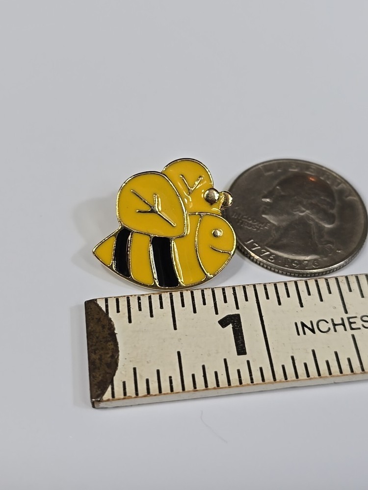 Bee With Smile Face Lapel Pin Yellow & Black