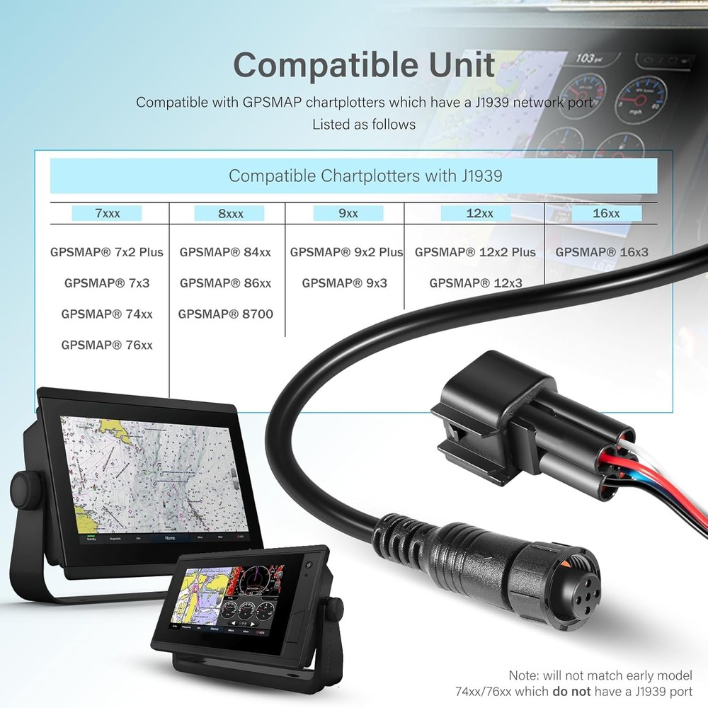 for Garmin Yamaha Engine Bus to J1939 Adapter Cable For GPSMAP Chartplotters