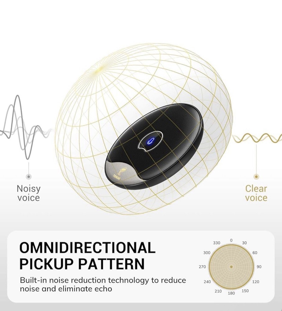 TONOR USB Conference Microphone, 360° Omnidirectional PC Computer Condenser Mic