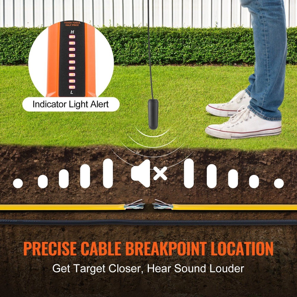 Underground Wire Tracker 3ft Depth 1000ft Detection for Sprinkler Valve