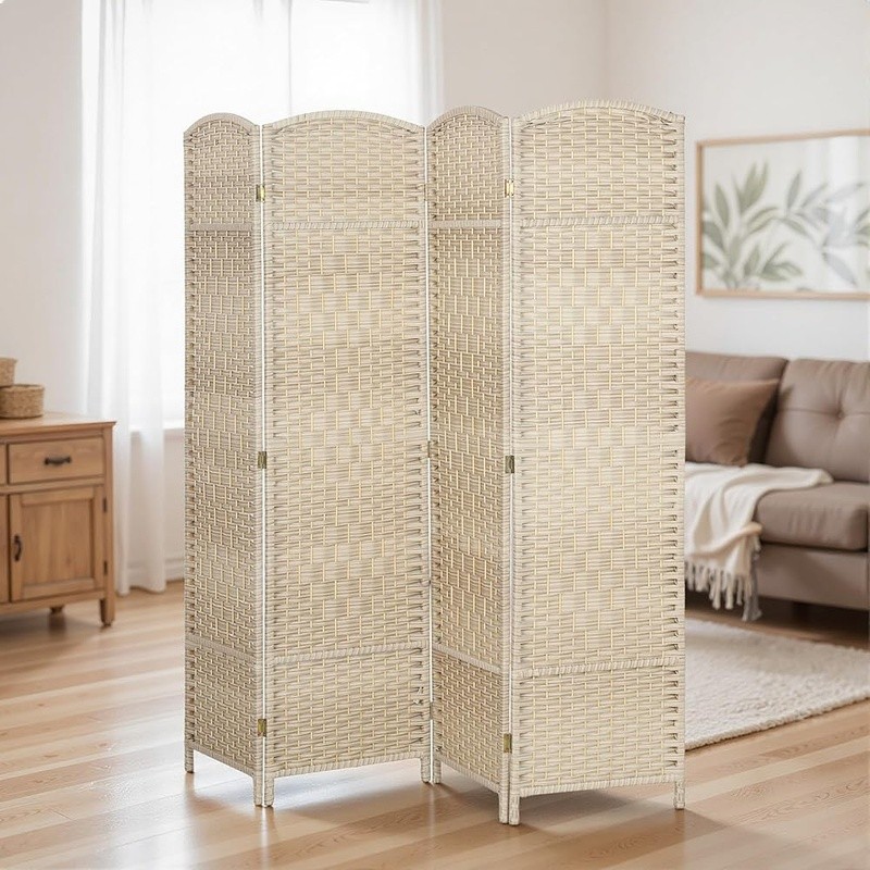 Room Divider Privacy Screen Foldable Lightweight Tear Proof Portable PP Panels