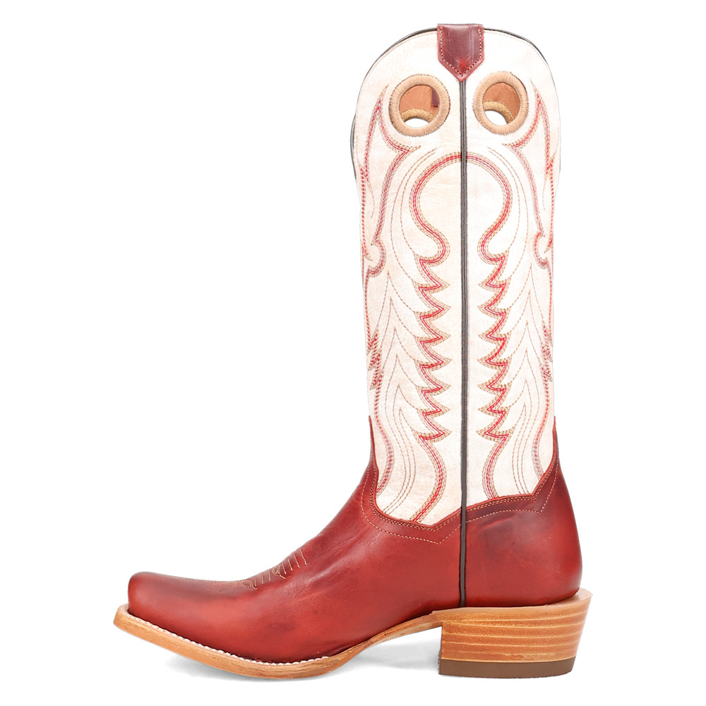 Dan Post Boots Adelaide Embroidered Square Toe Pull On Cowboy Womens Off White,