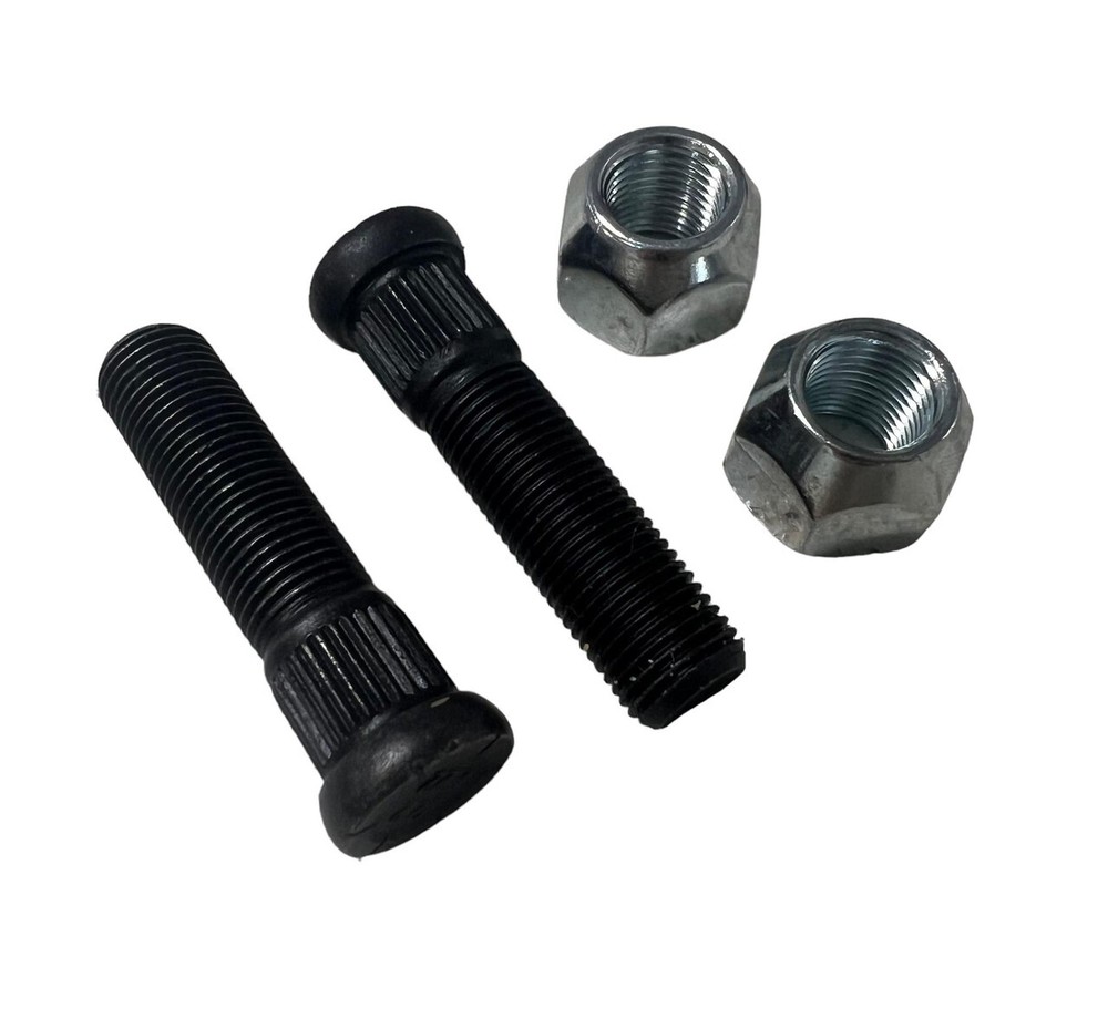 5) 1/2" x 2" Long Trailer Hub Wheel Stud Black w/ Cone Nut - same as 4759-20-Z