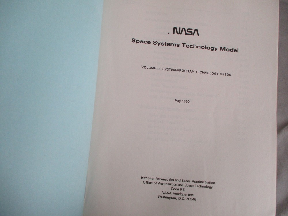 NASA/MSFC PRE-SHUTTLE SPACE SYSTEMS TECHNOLOGY MODEL COMPLETE 3 VOLUME SET -1980