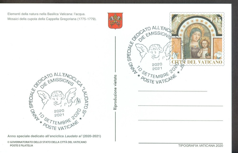 Vatican City 2020 postcards encyclical Laudato si' FD