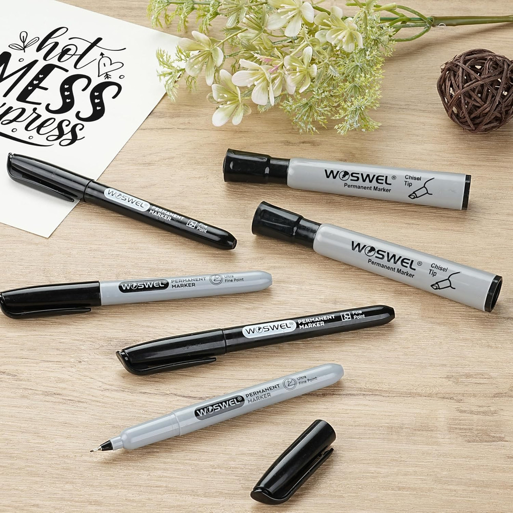 Permanent Markers 36 Variety Pack: Ultra-Fine, Chisel, Fine Tips