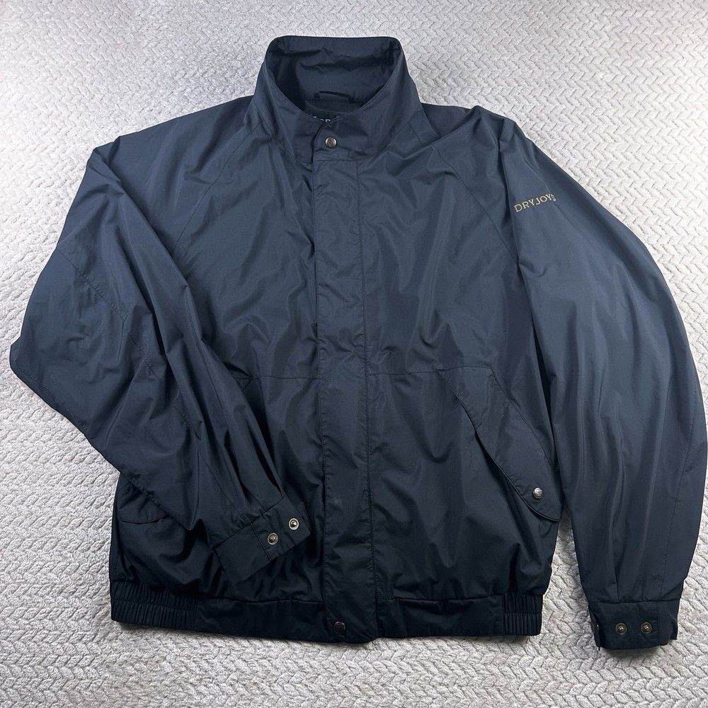 DryJoys FootJoy Men’s Golf Jacket Rain Wind Lined Button Front Large