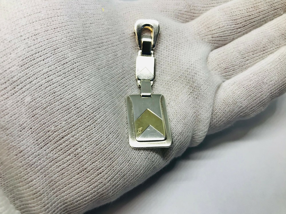 1 18kt Silver and Gold Rectangular Keychain with Slab - Name Engravings