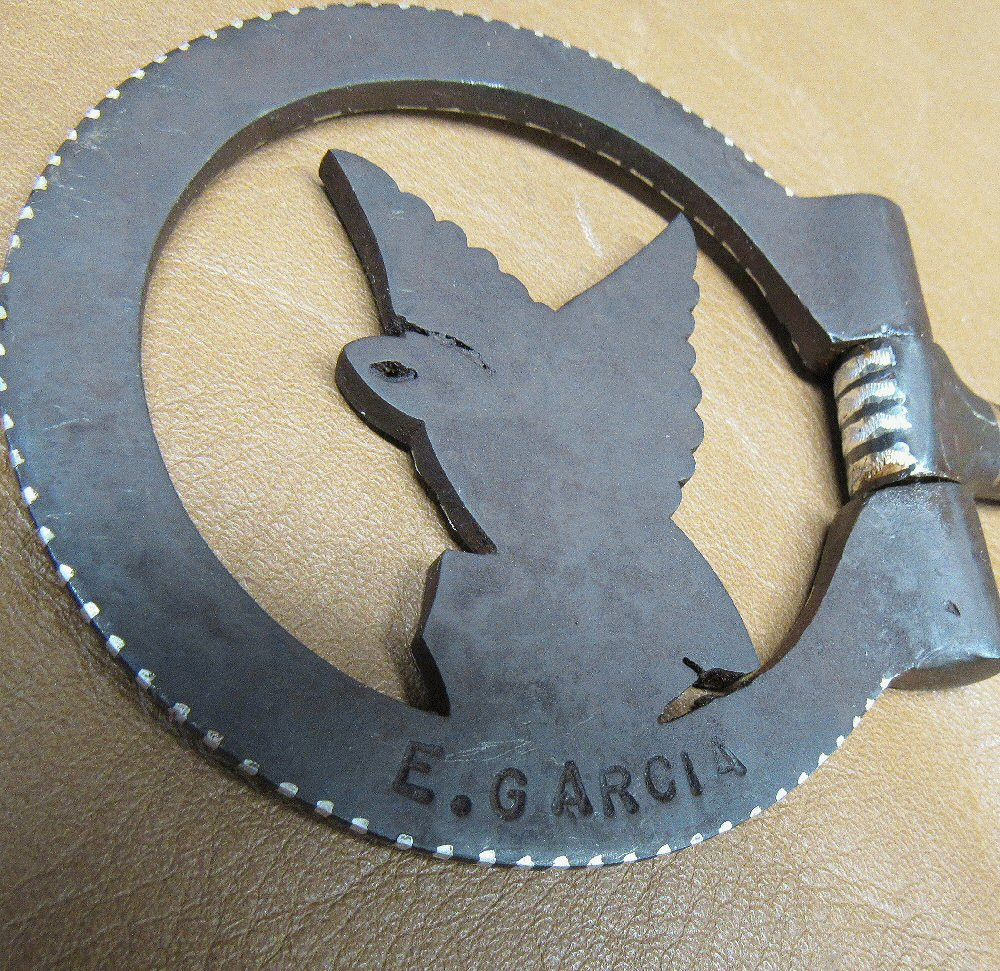 E Garcia D Ring Eagle & Shield Snaffle Bit