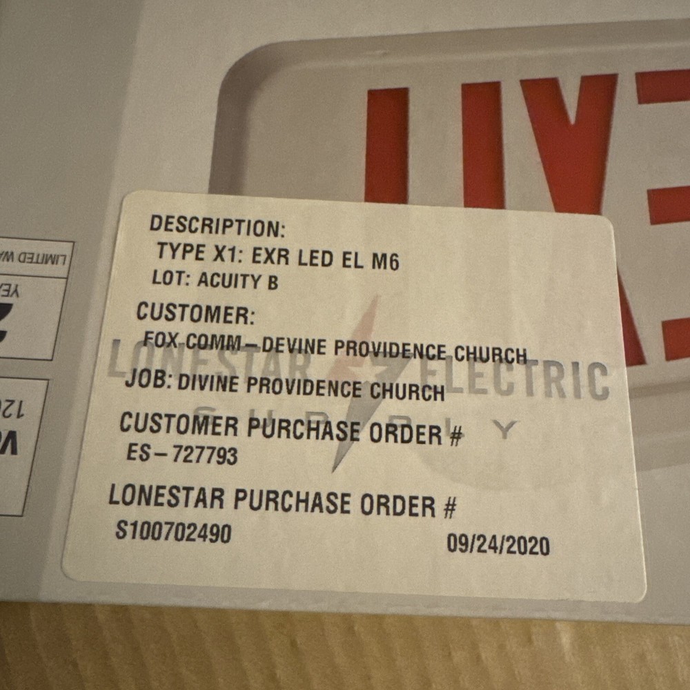 Lithonia Lighting Contractor Select EMERGENCY FIRE EXIT SIGN #210LC6