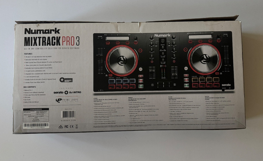 Numark Mixtrack Pro 3 DJ Controller with accessories