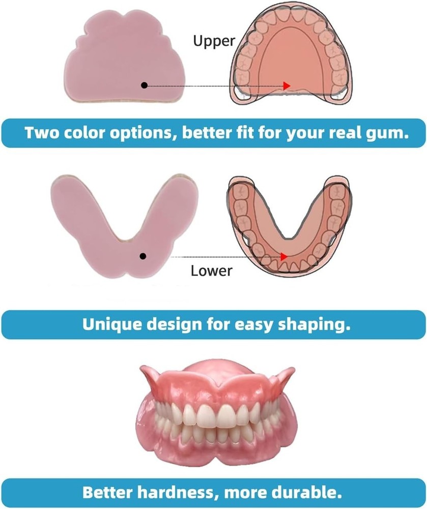 DIY Denture Kit with Impression(2 Sets of False Teeth) Small